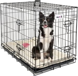 MaxxPet Hondenbench – Opvouwbare Bench met Plaid 107 × 71 × 76 cm – geschikt voor grote honden.