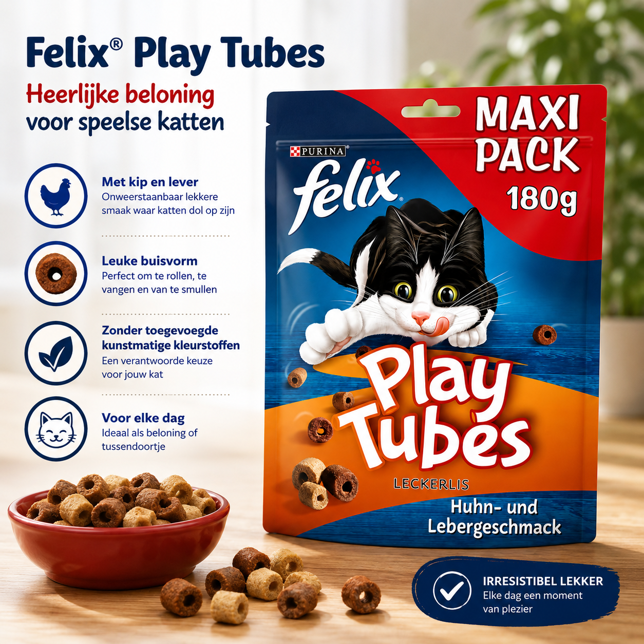 Felix Play Tubes 180 g | Kip- en leversmaak - Image 2